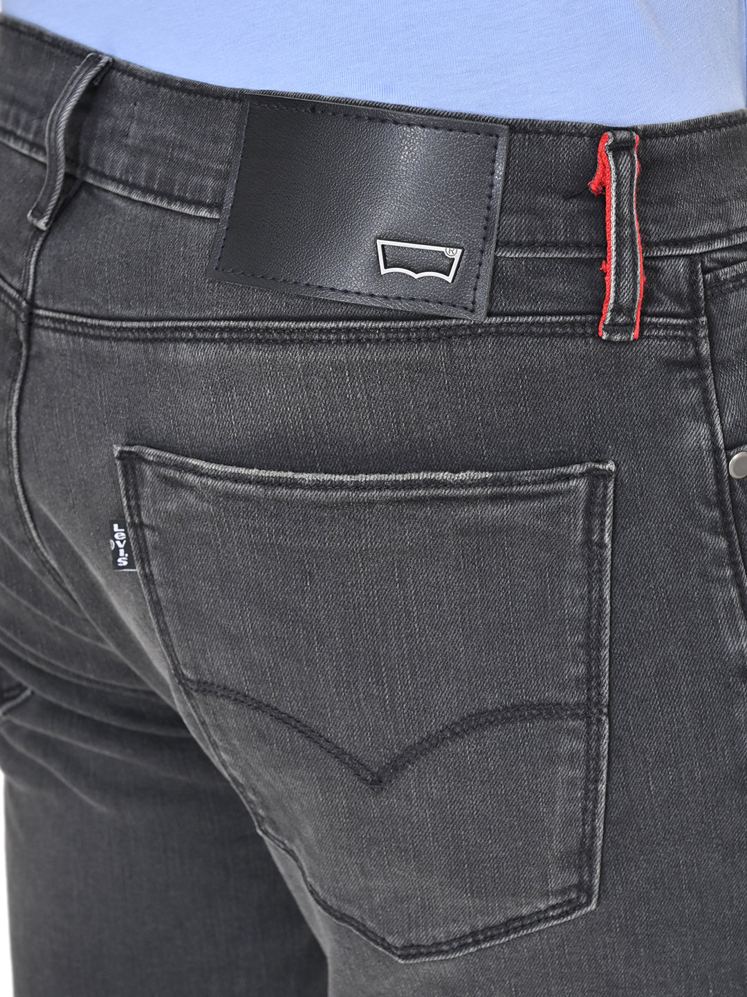 Men's Redloop 513 Grey Slim Straight Fit Mid Rise Jeans - Image 6