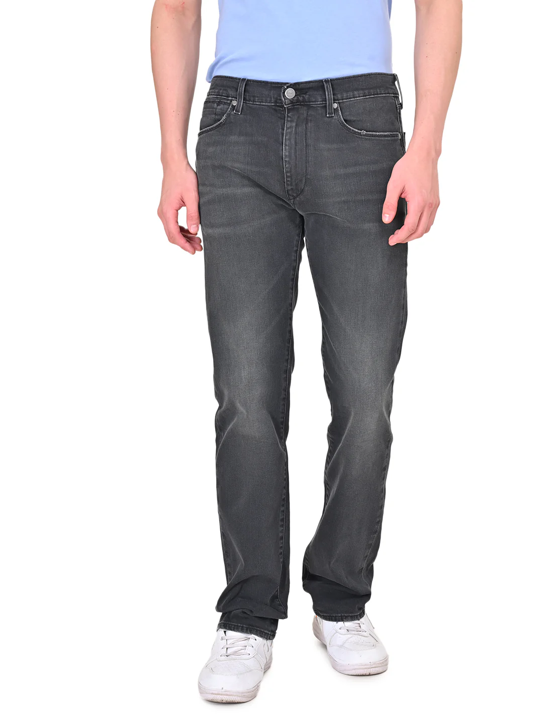 Men's Redloop 513 Grey Slim Straight Fit Mid Rise Jeans - Image 7