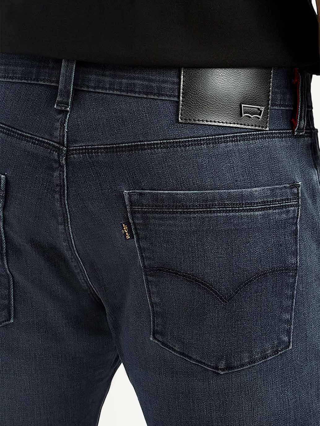 Men's Redloop 513 Dark Indigo Slim Straight Fit Mid Rise Jeans - Image 5