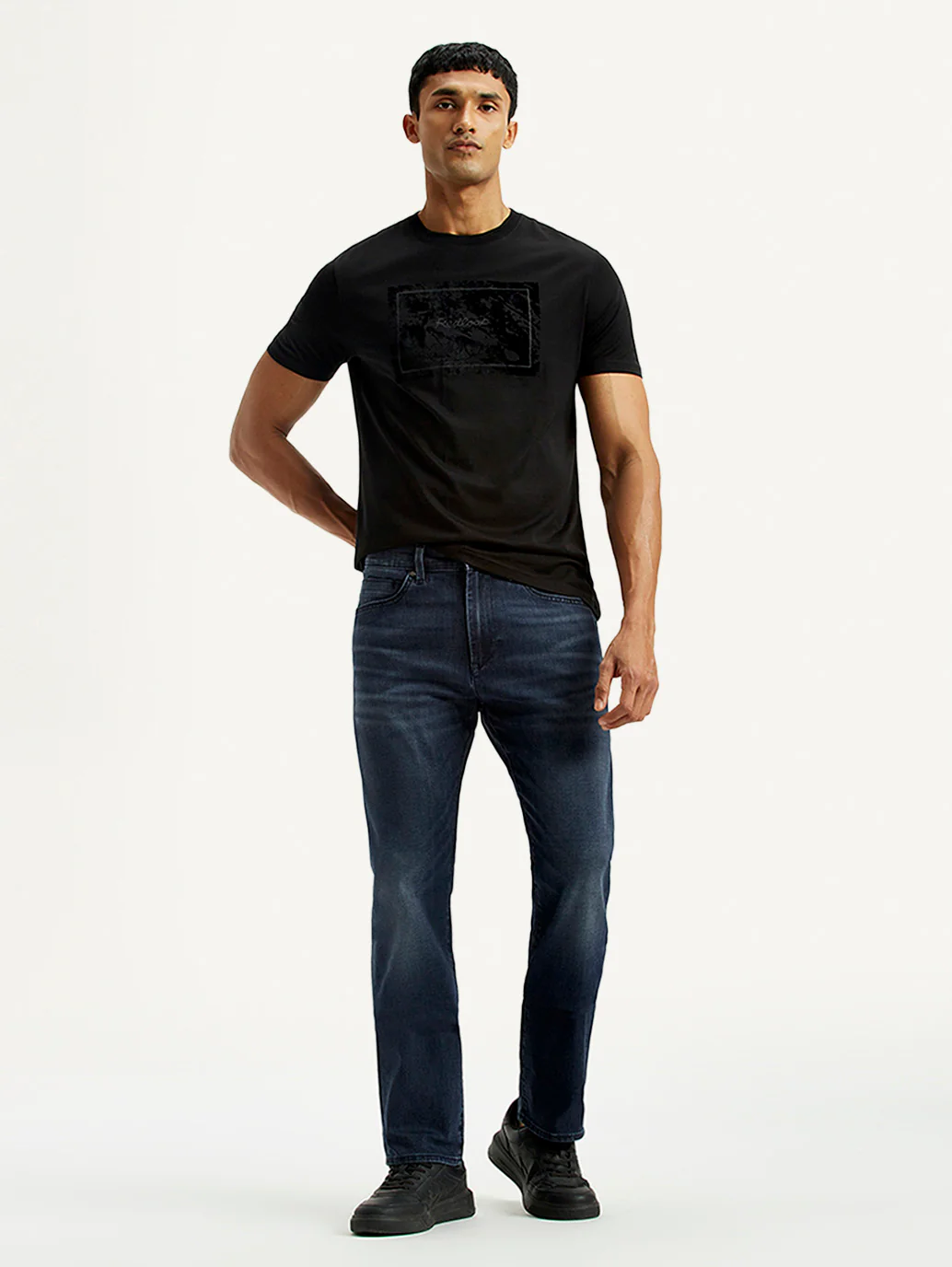Men's Redloop 513 Dark Indigo Slim Straight Fit Mid Rise Jeans - Image 7