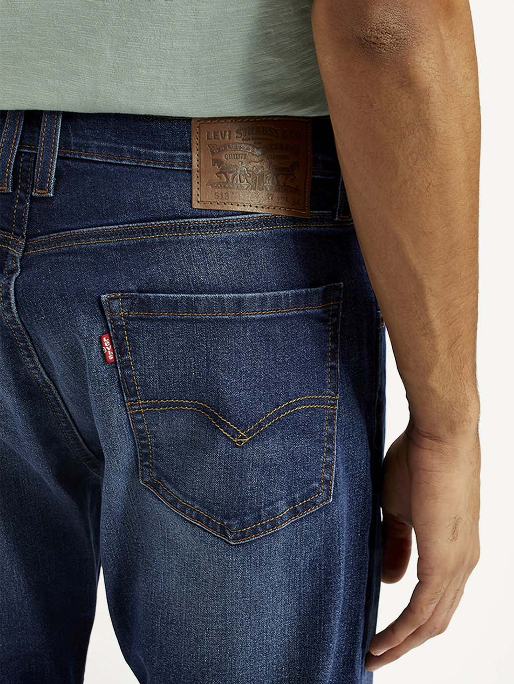 Men's 513 Dark Indigo Slim Straight Fit Mid Rise Jeans - Image 6