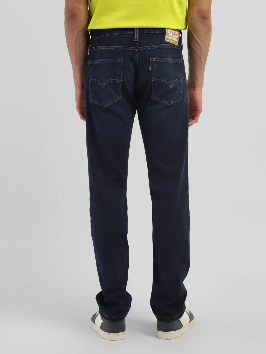 Men's 513 Blue Slim Straight Fit Mid Rise Jeans - Image 3