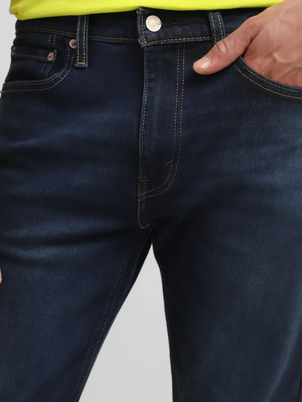 Men's 513 Blue Slim Straight Fit Mid Rise Jeans - Image 7