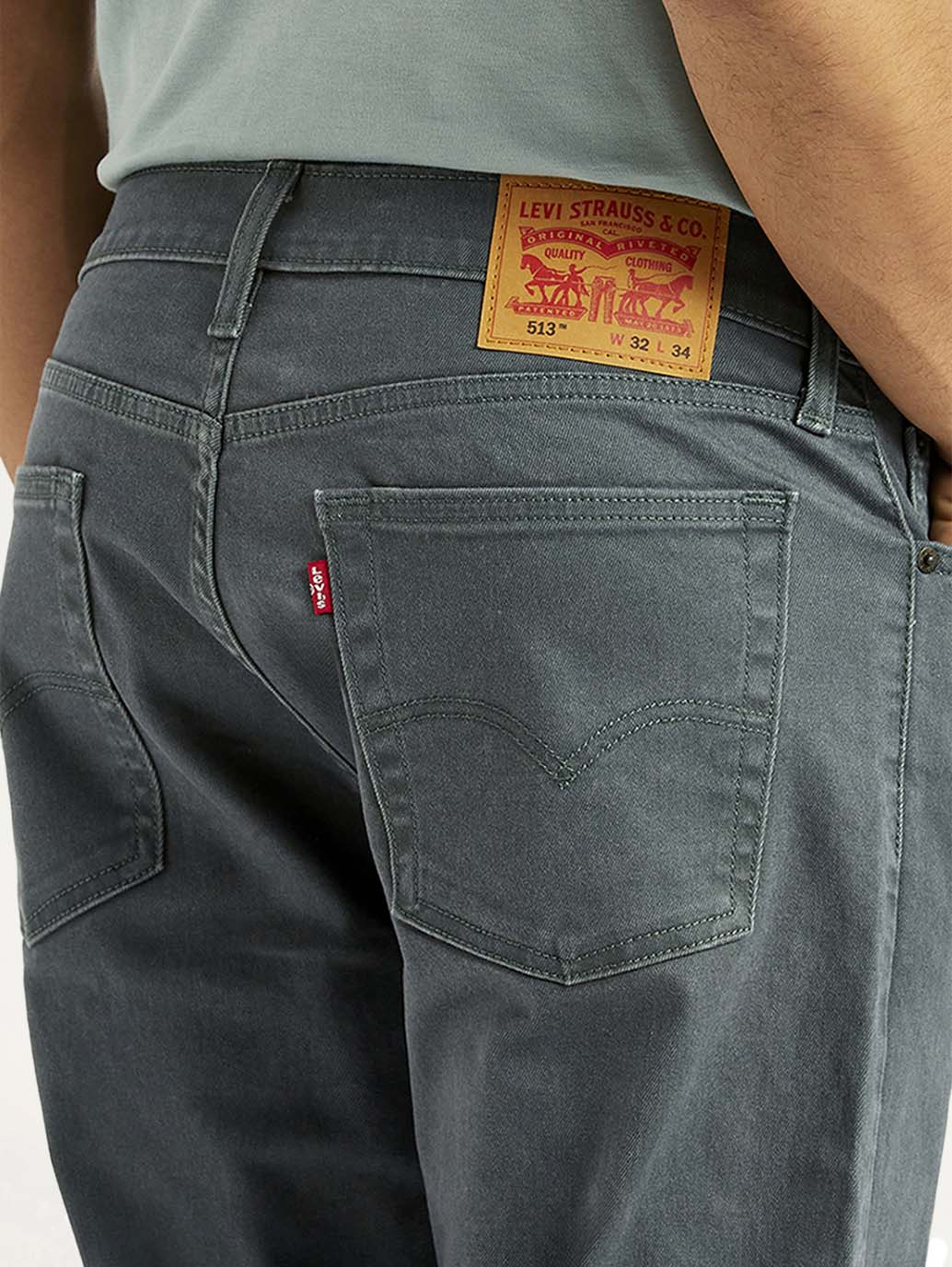 Men's 513 Grey Slim Straight Fit Mid Rise Jeans - Image 6