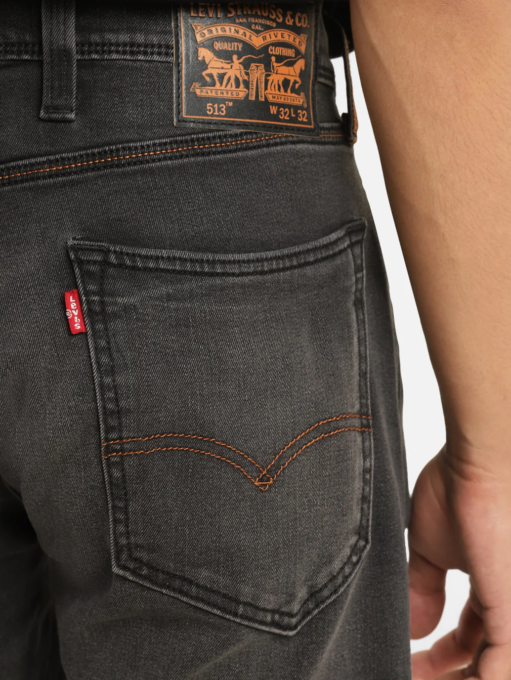 Men's 513 Grey Slim Straight Fit Mid Rise Jeans - Image 7