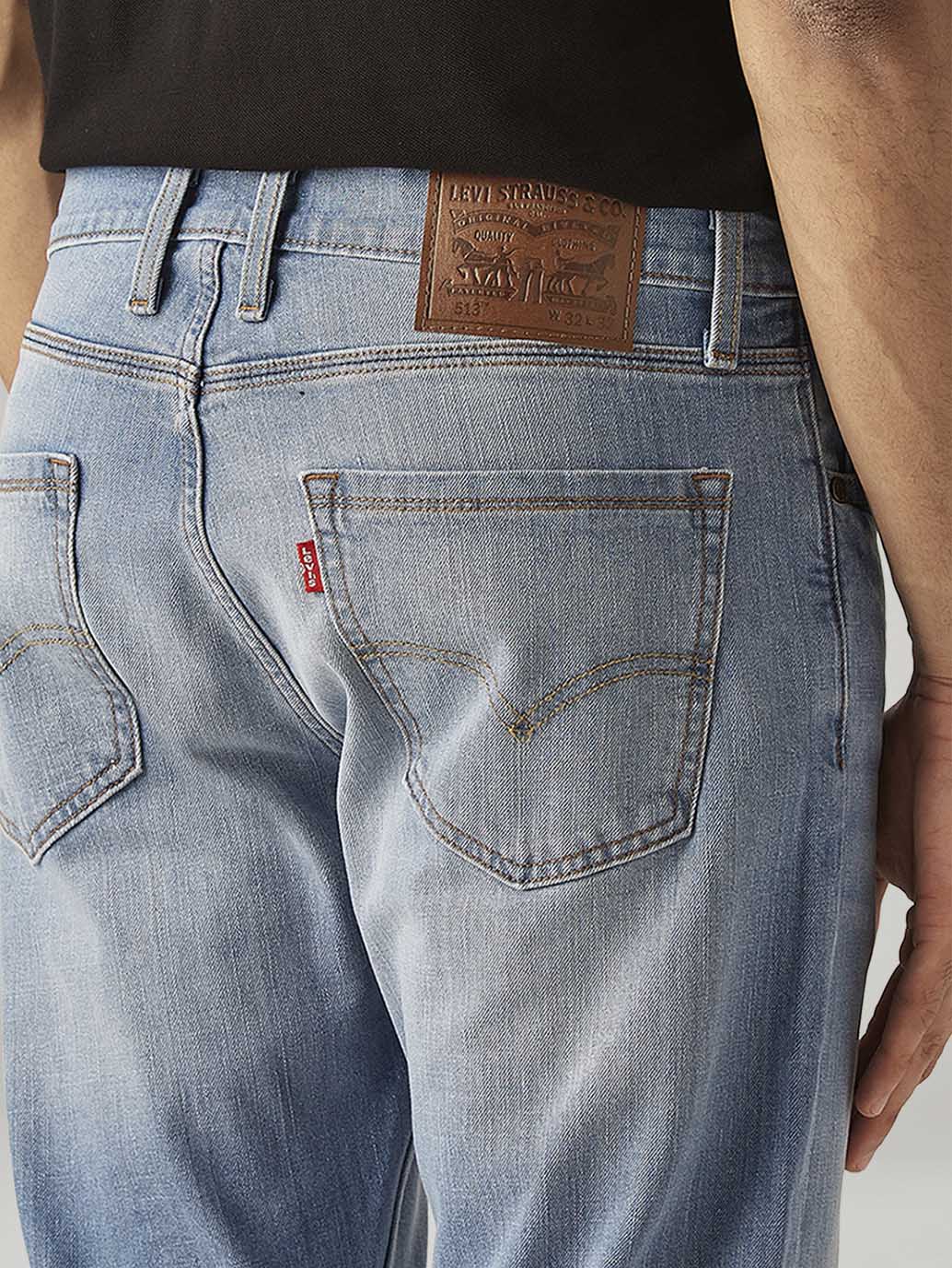 Men's 513 Light Blue Slim Straight Fit Mid Rise Jeans - Image 5