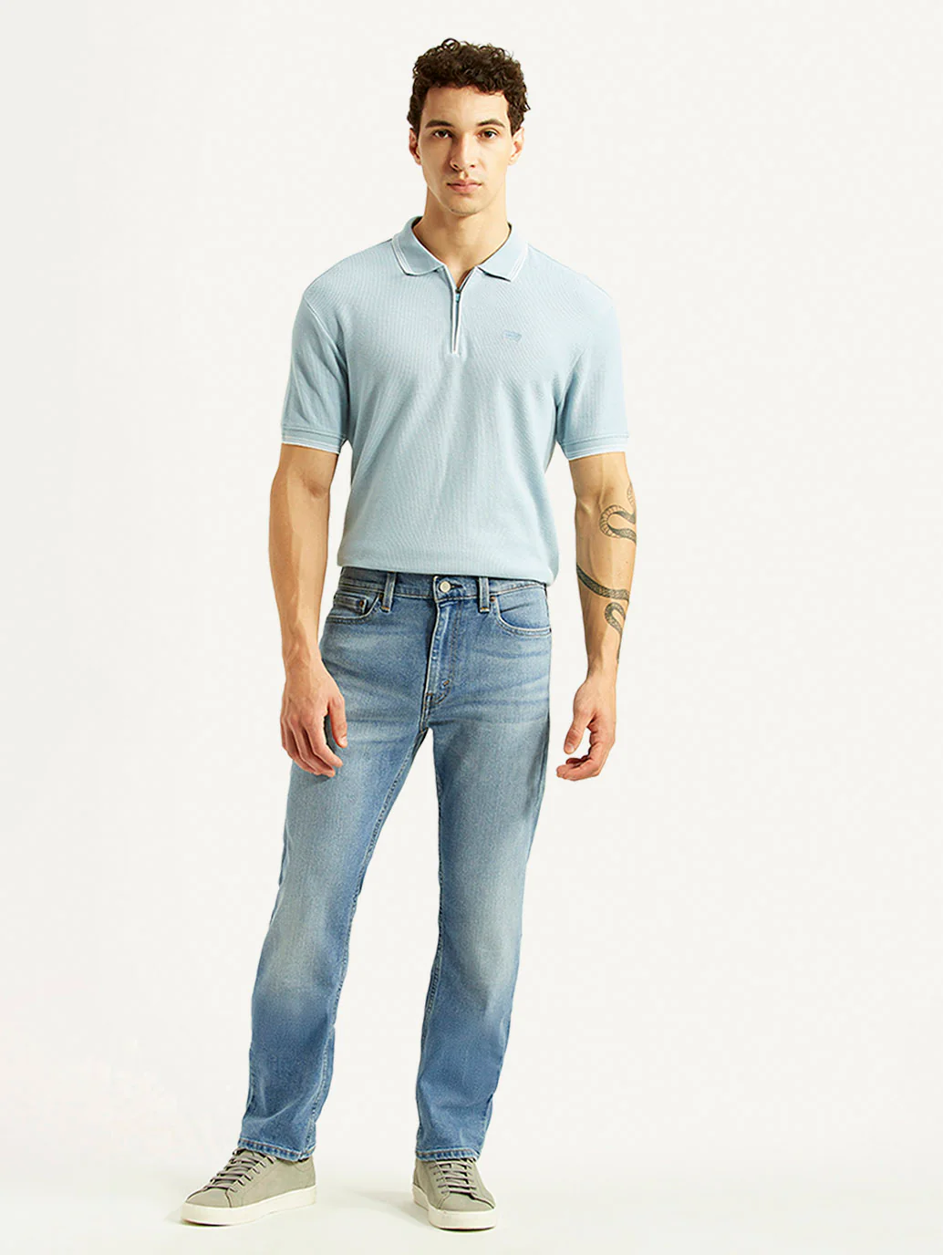 Men's 513 Light Blue Slim Straight Fit Mid Rise Jeans - Image 7
