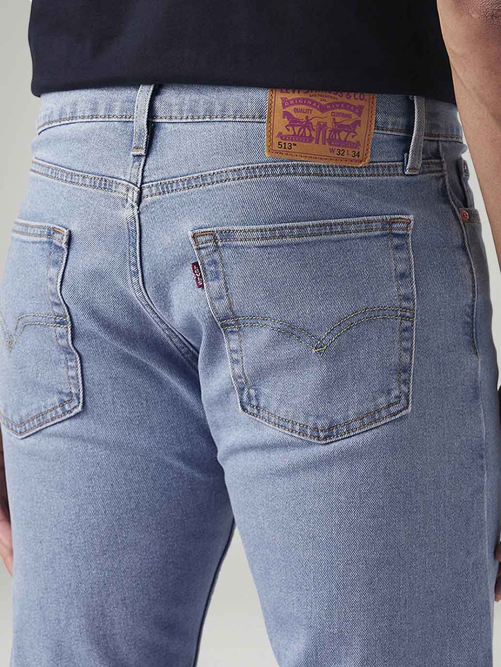 Men's 513 Light Blue Slim Straight Fit Mid Rise Jeans - Image 6