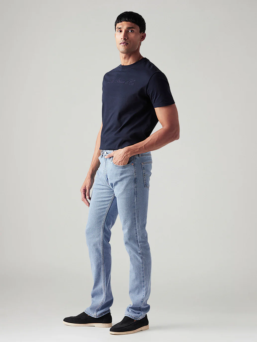 Men's 513 Light Blue Slim Straight Fit Mid Rise Jeans - Image 7