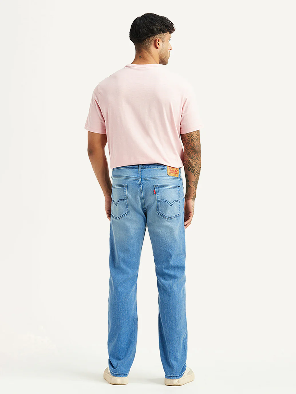 Men's 513 Light Blue Slim Straight Fit Mid Rise Jeans - Image 3