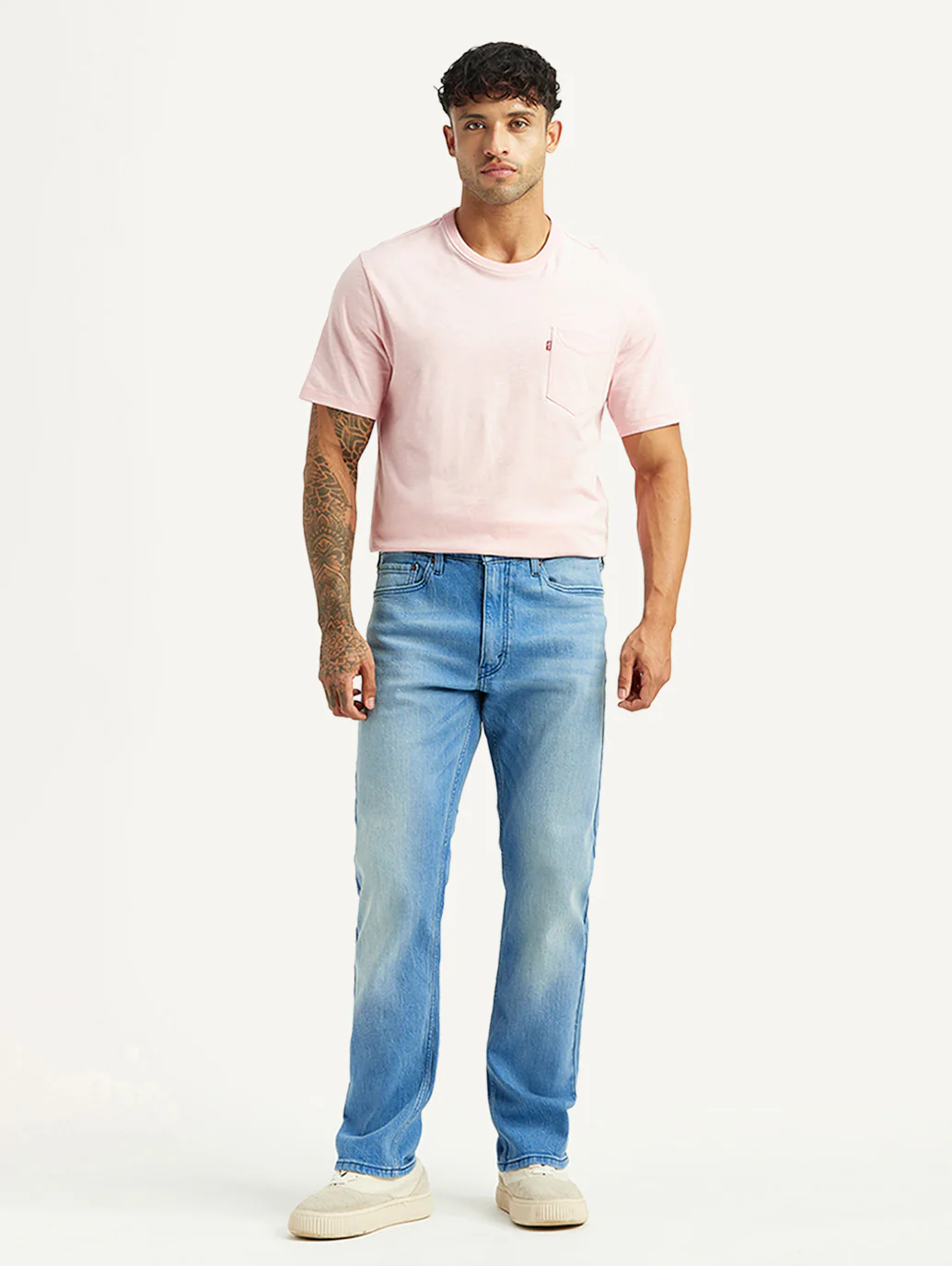 Men's 513 Light Blue Slim Straight Fit Mid Rise Jeans - Image 7