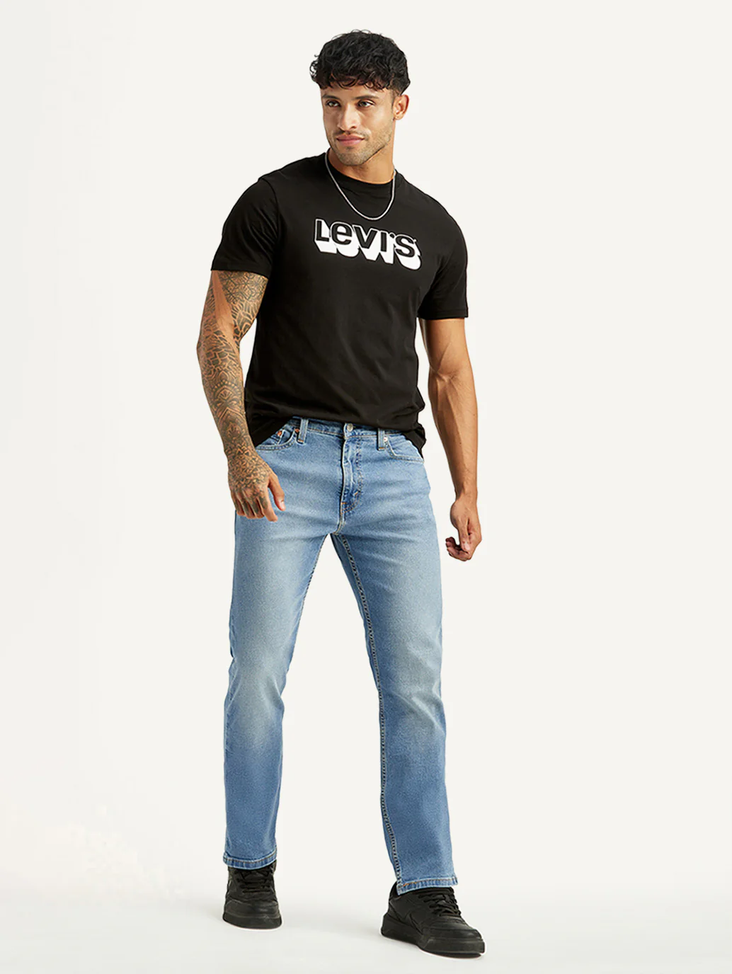 Men's 513 Light Blue Slim Tapered Fit Mid Rise Jeans