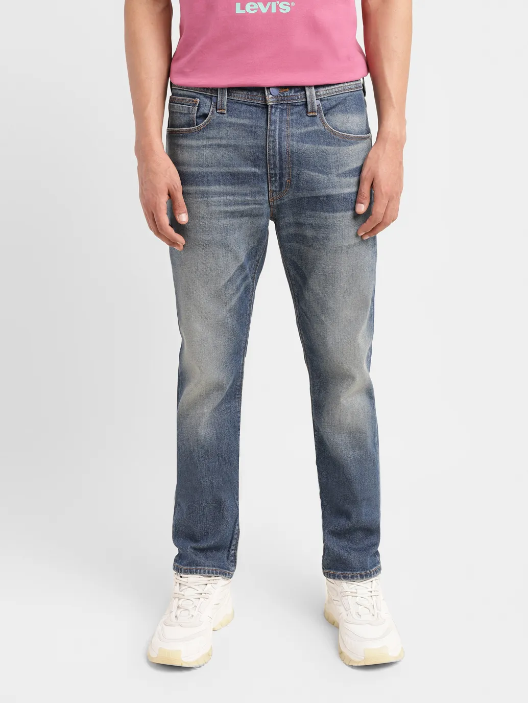 Men's 513 Blue Slim Straight Fit Mid Rise Jeans - Image 2