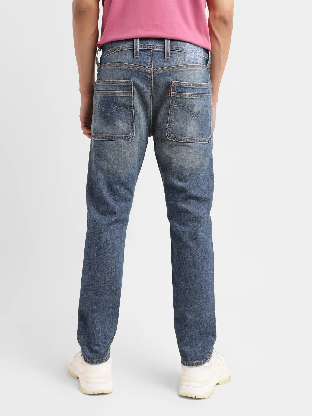 Men's 513 Blue Slim Straight Fit Mid Rise Jeans - Image 3