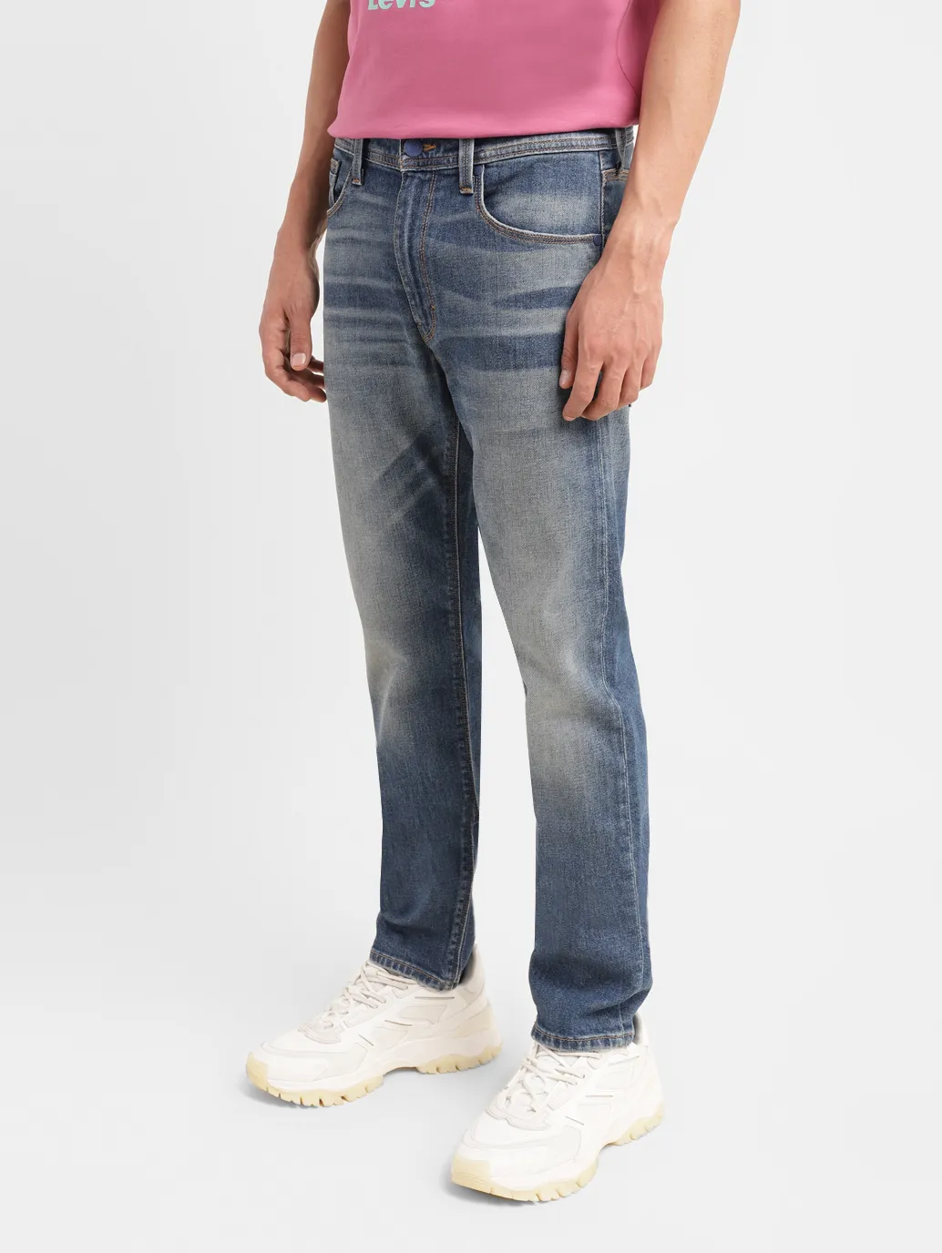 Men's 513 Blue Slim Straight Fit Mid Rise Jeans - Image 5