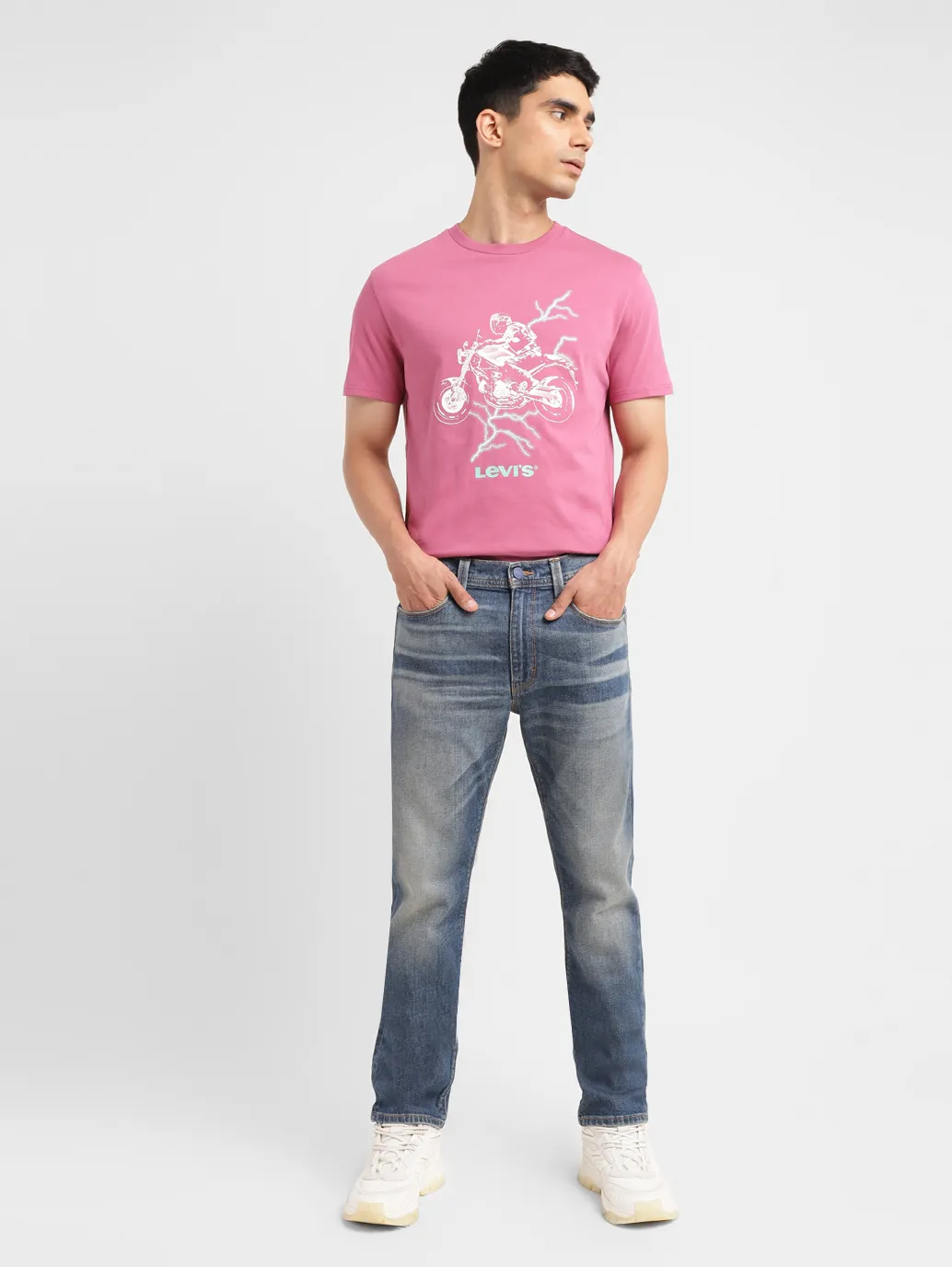 Men's 513 Blue Slim Straight Fit Mid Rise Jeans - Image 8