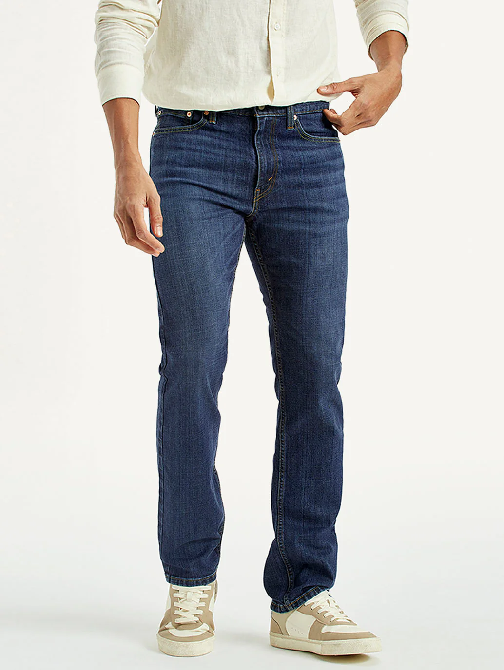 Men's Tinted 513 Med Indigo Slim Straight Fit Mid Rise Jeans - Image 2