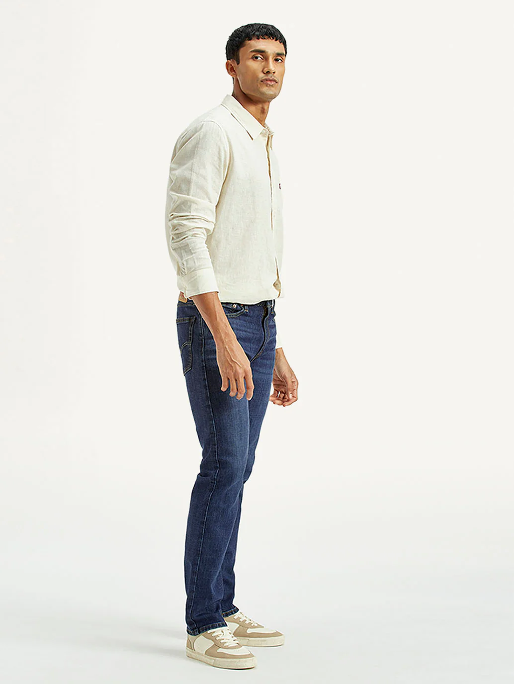 Men's Tinted 513 Med Indigo Slim Straight Fit Mid Rise Jeans - Image 6