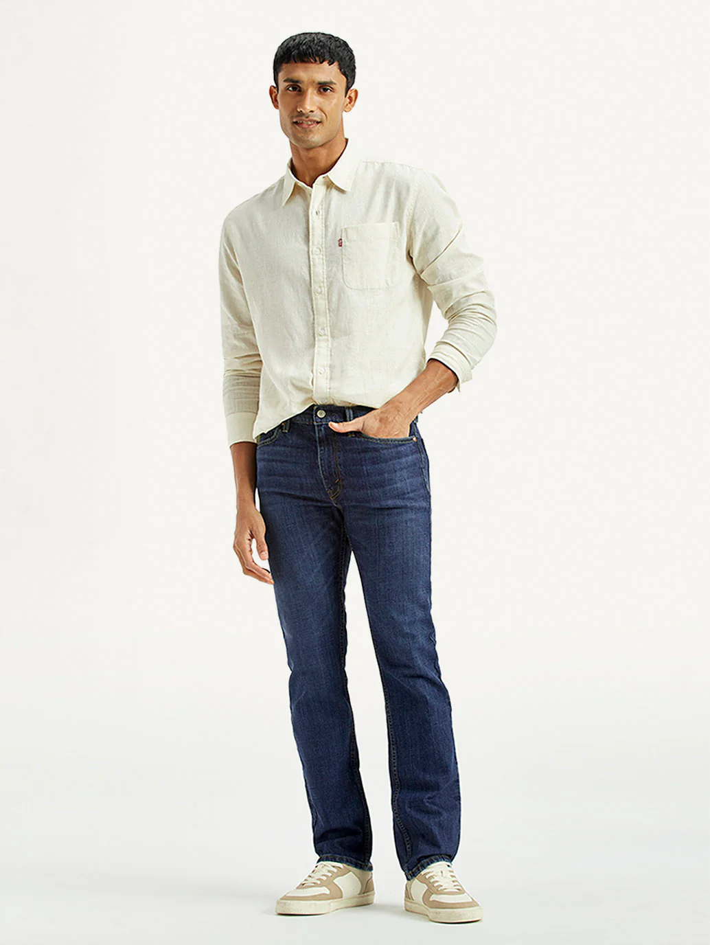 Men's Tinted 513 Med Indigo Slim Straight Fit Mid Rise Jeans - Image 7