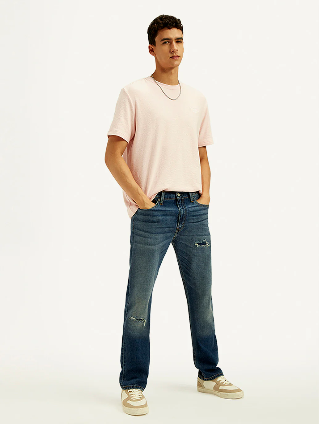 Men's Tinted 513 Med Indigo Slim Straight Fit Mid Rise Jeans
