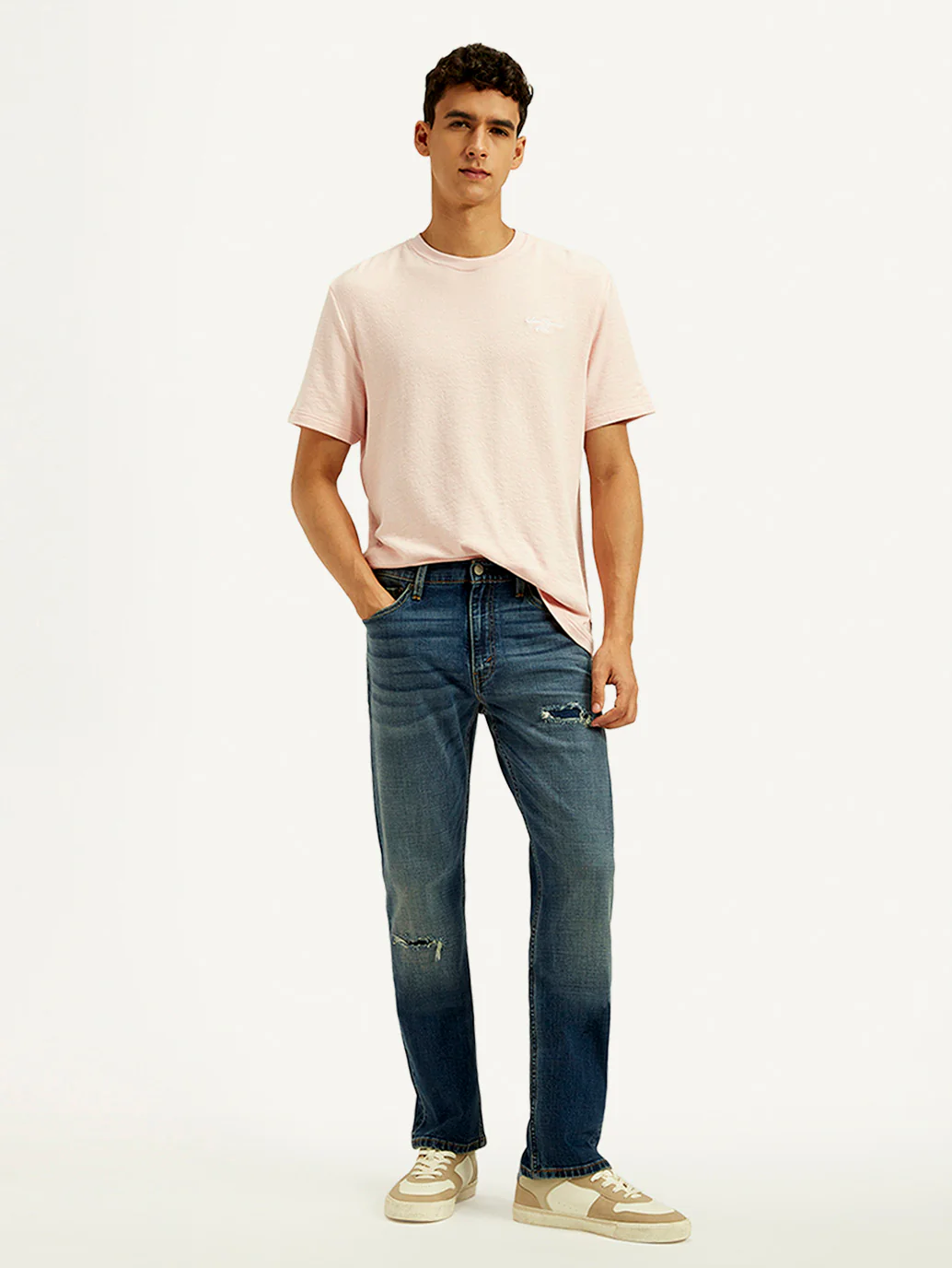Men's Tinted 513 Med Indigo Slim Straight Fit Mid Rise Jeans - Image 2