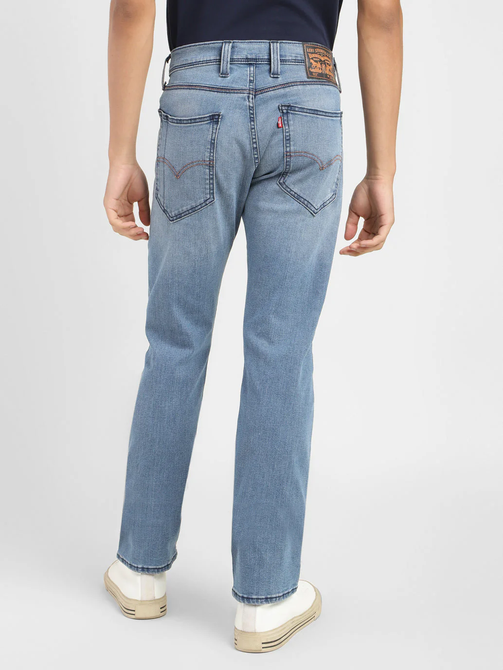 Men's 513 Blue Slim Straight Fit Mid Rise Jeans - Image 5