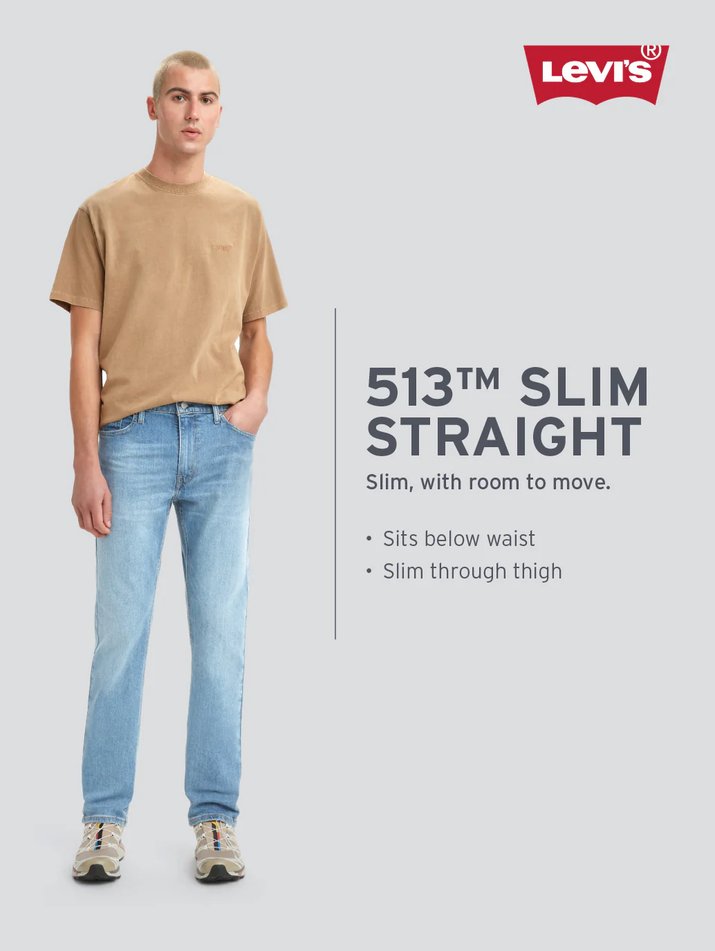 Men's Redloop 513 Blue Slim Straight Fit Mid Rise Jeans - Image 9