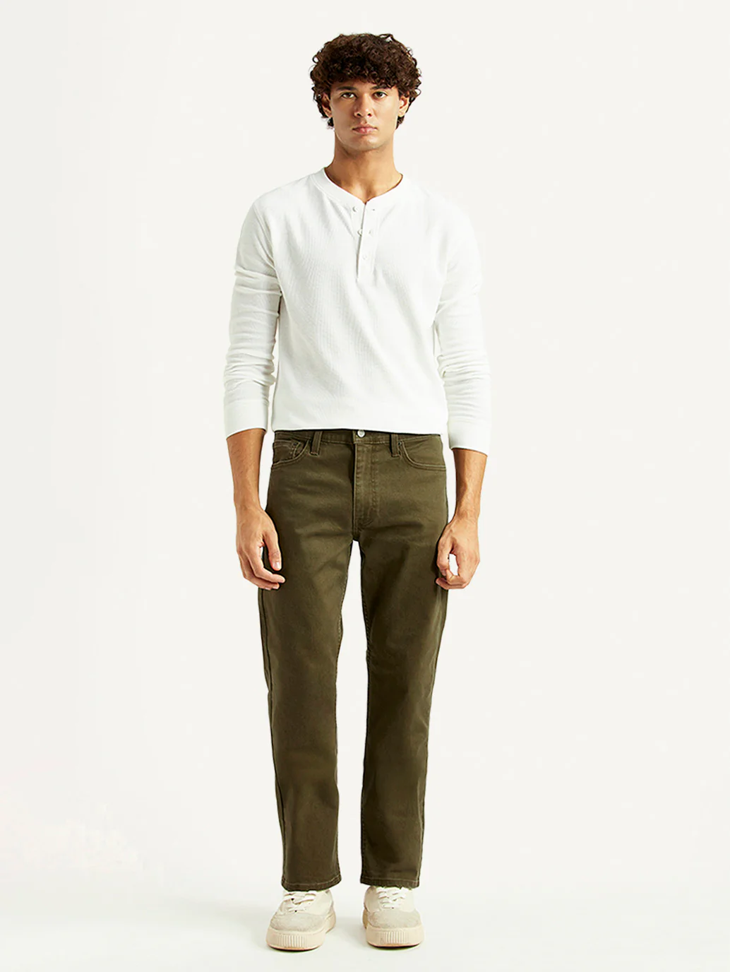 Men's 513 Olive Slim Straight Fit Mid Rise Jeans - Image 2