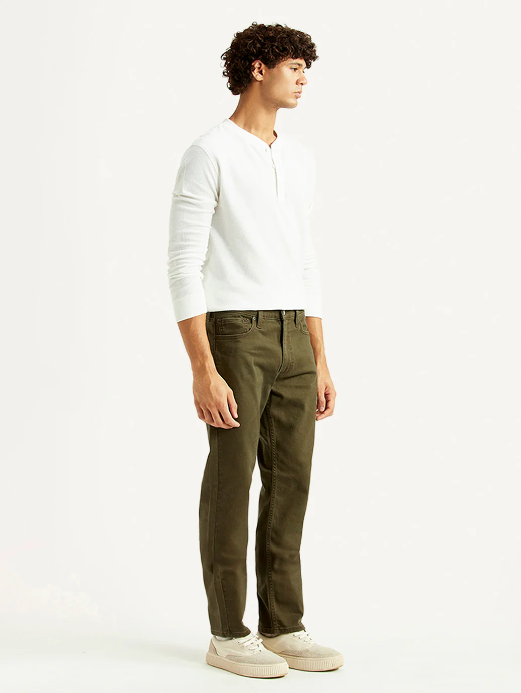 Men's 513 Olive Slim Straight Fit Mid Rise Jeans - Image 7