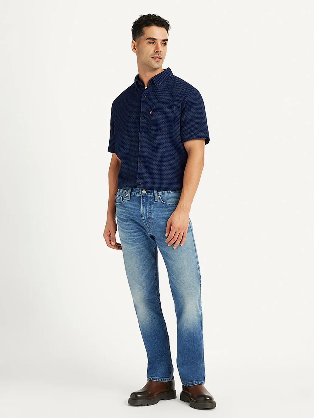 Men's 513 Blue Slim Straight Fit Mid Rise Jeans - Image 2