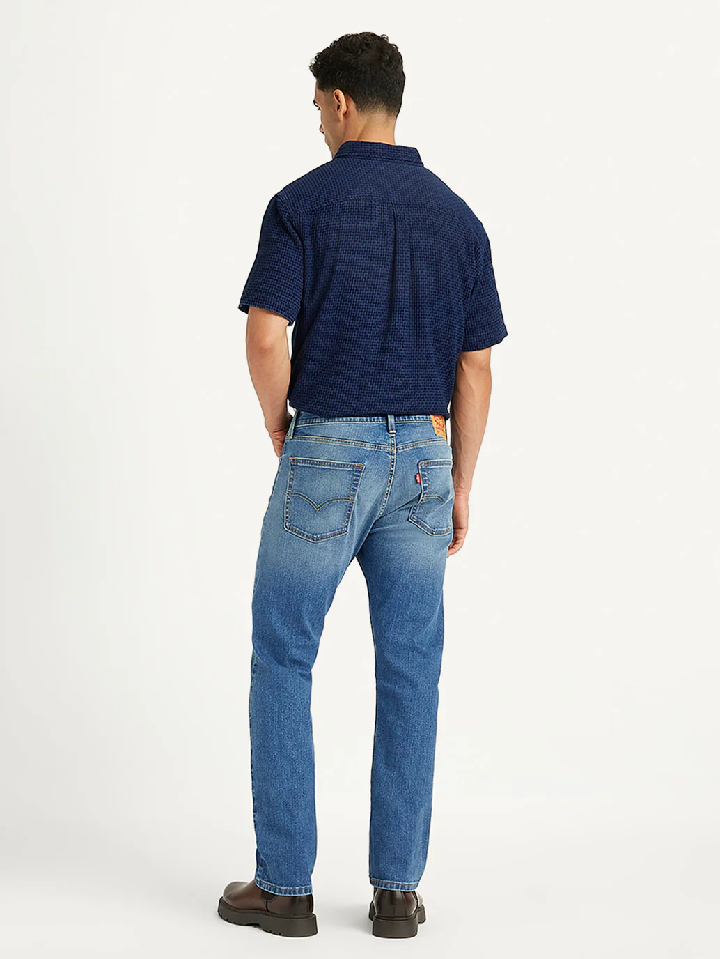 Men's 513 Blue Slim Straight Fit Mid Rise Jeans - Image 5