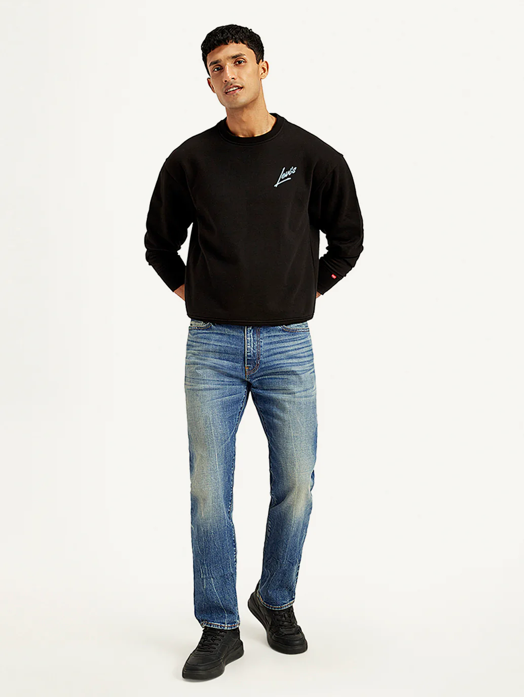 Men's 513 Blue Slim Straight Fit Mid Rise Jeans - Image 3