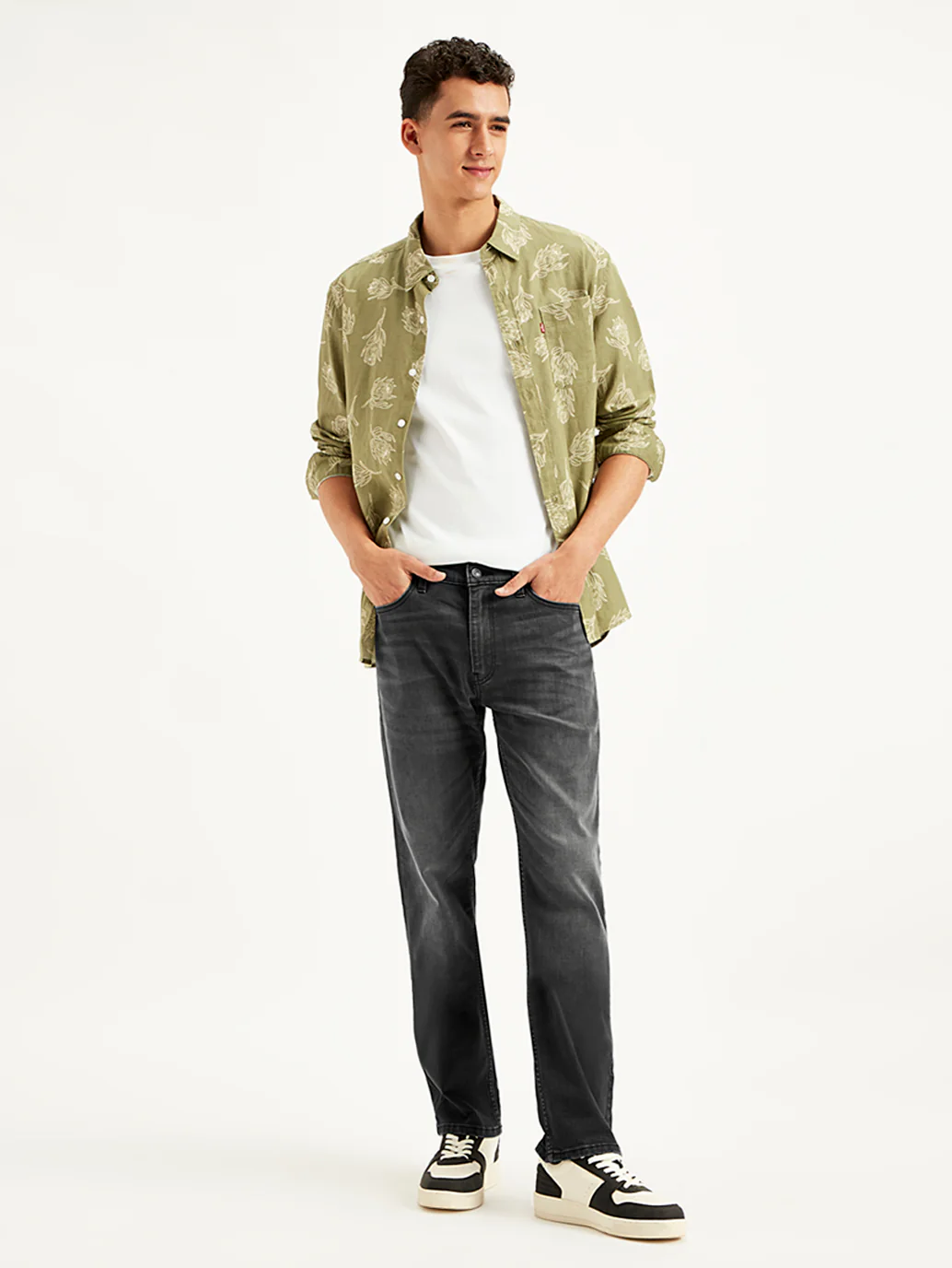 Men's 513 Charcoal Grey Slim Straight Fit Mid Rise Jeans