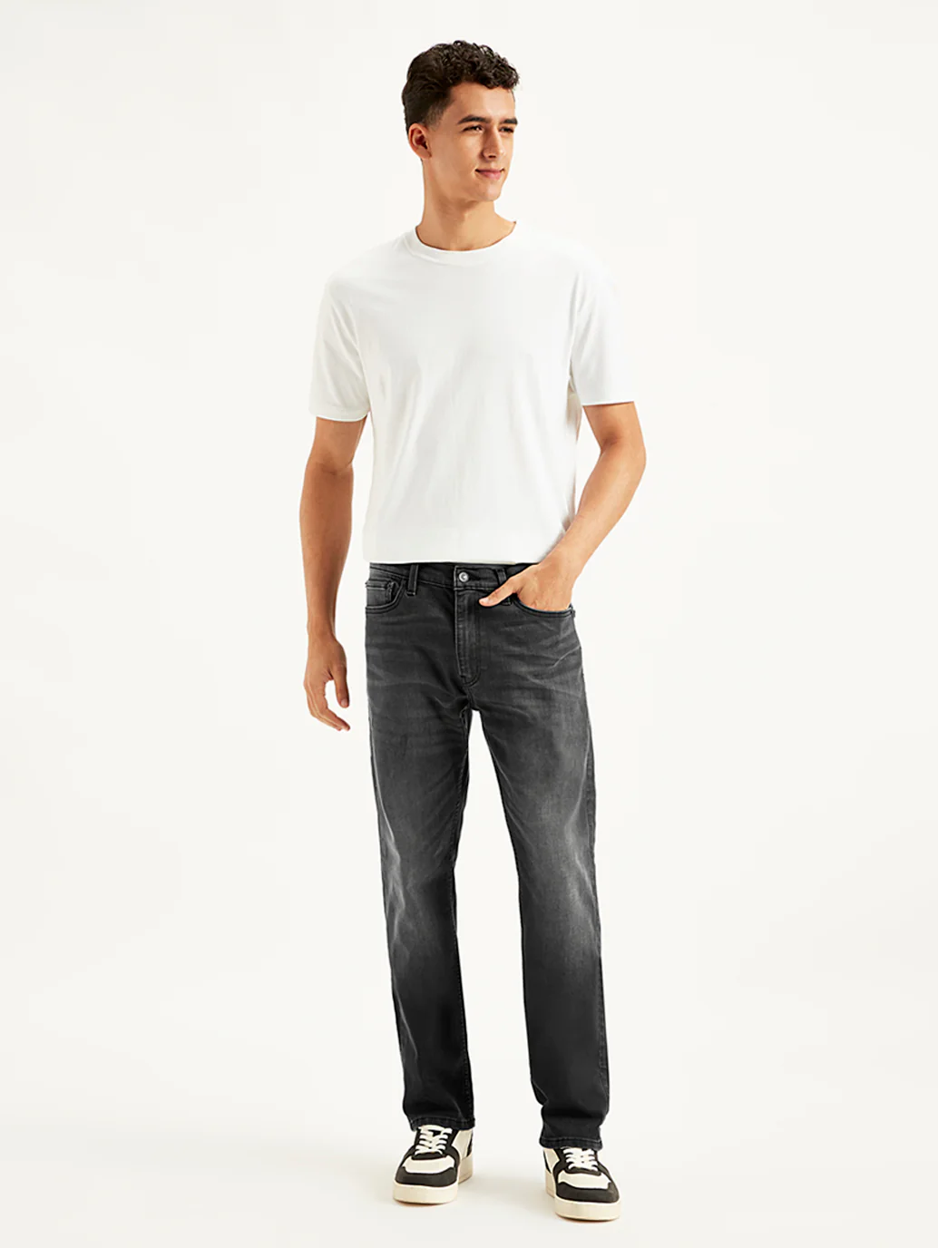 Men's 513 Charcoal Grey Slim Straight Fit Mid Rise Jeans - Image 2