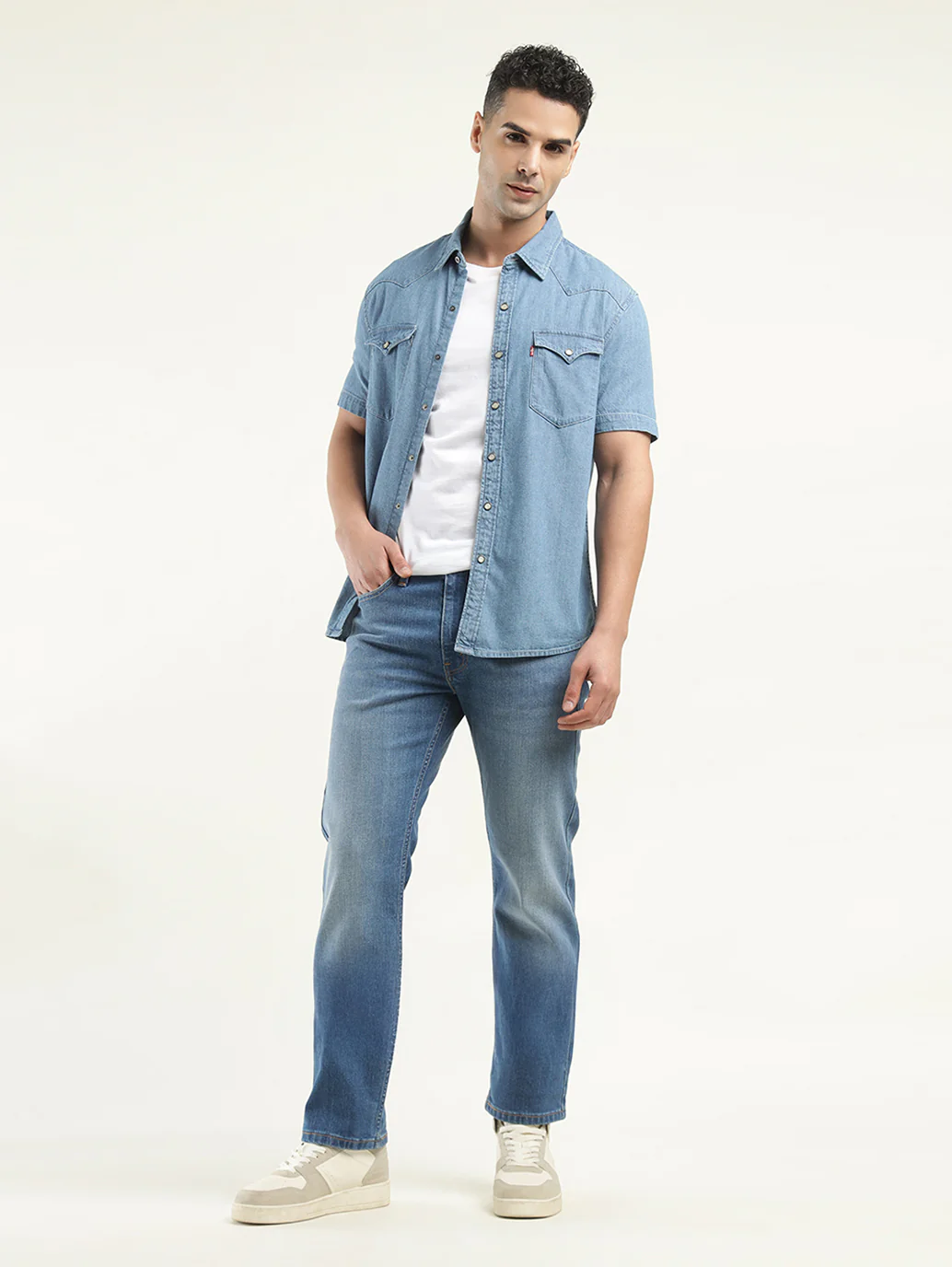 Men's 513 Blue Slim Straight Fit Mid Rise Jeans