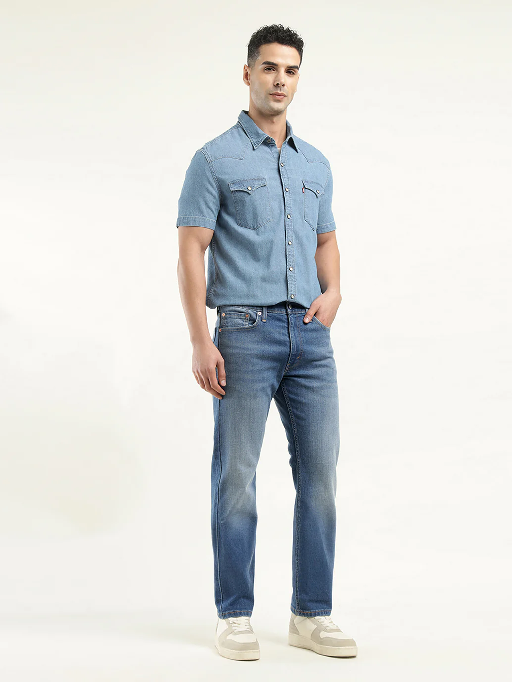 Men's 513 Blue Slim Straight Fit Mid Rise Jeans - Image 6