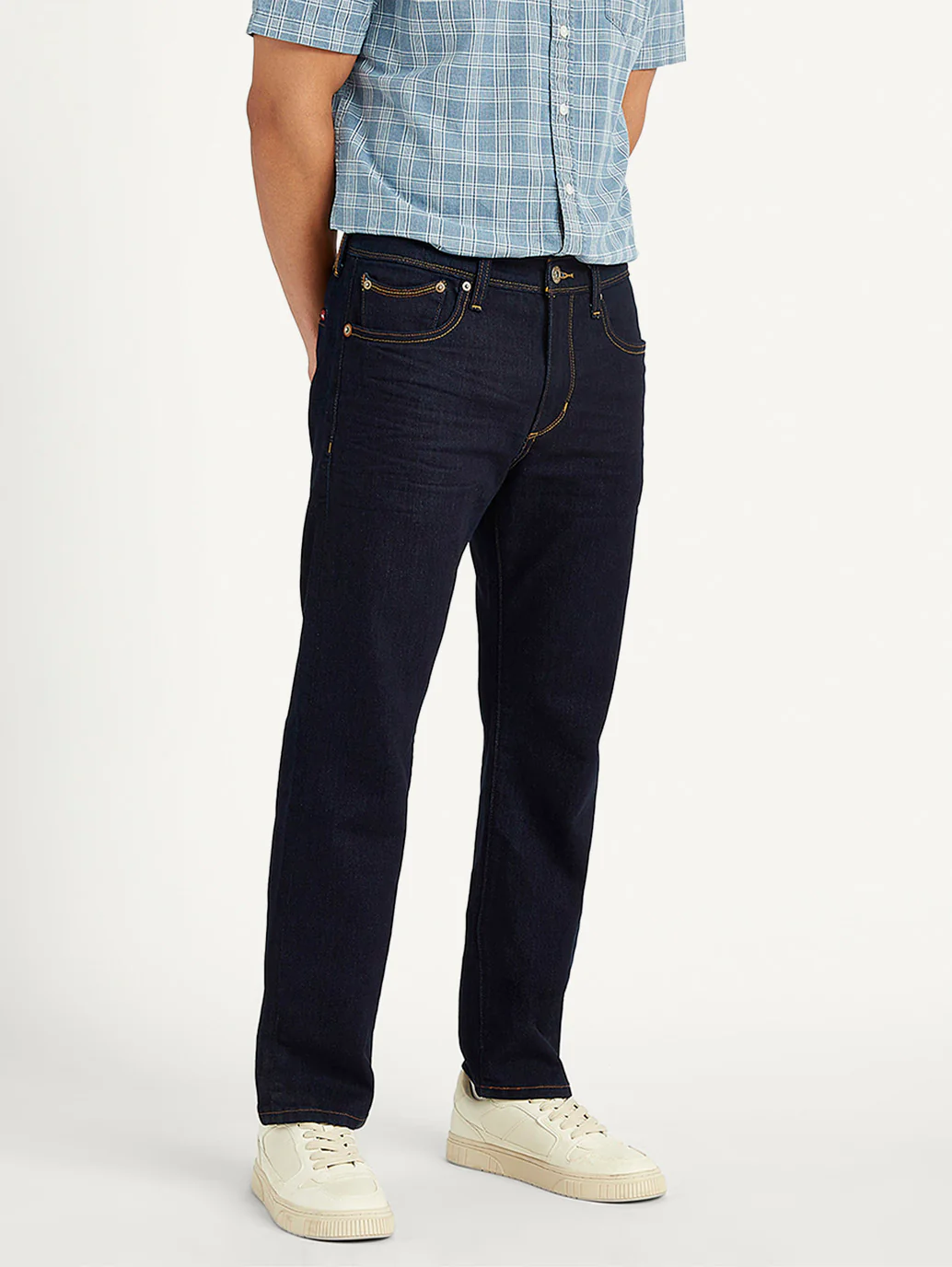 Men's 513 Navy Blue Slim Straight Fit Mid Rise Jeans - Image 5