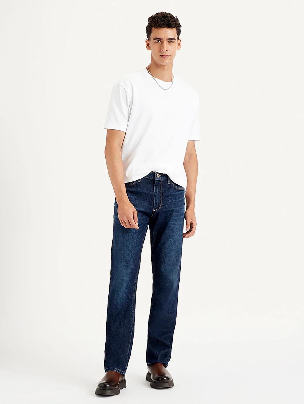 Men's 513 Navy Blue Slim Straight Fit Mid Rise Jeans
