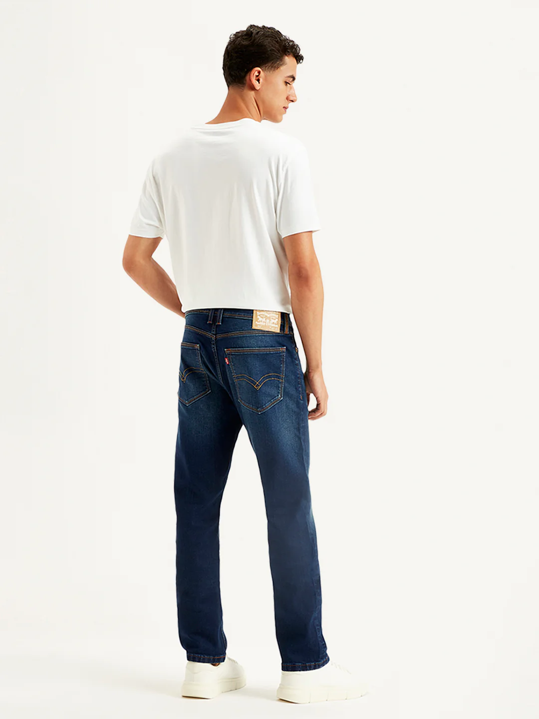 Men's 513 Navy Blue Slim Straight Fit Mid Rise Jeans - Image 3