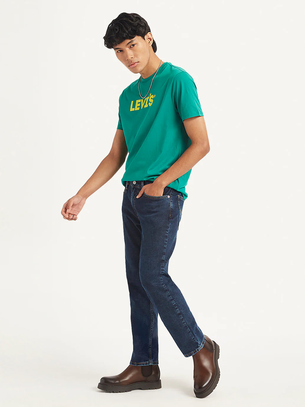 Men's 513 Navy Blue Slim Straight Fit Mid Rise Jeans - Image 3