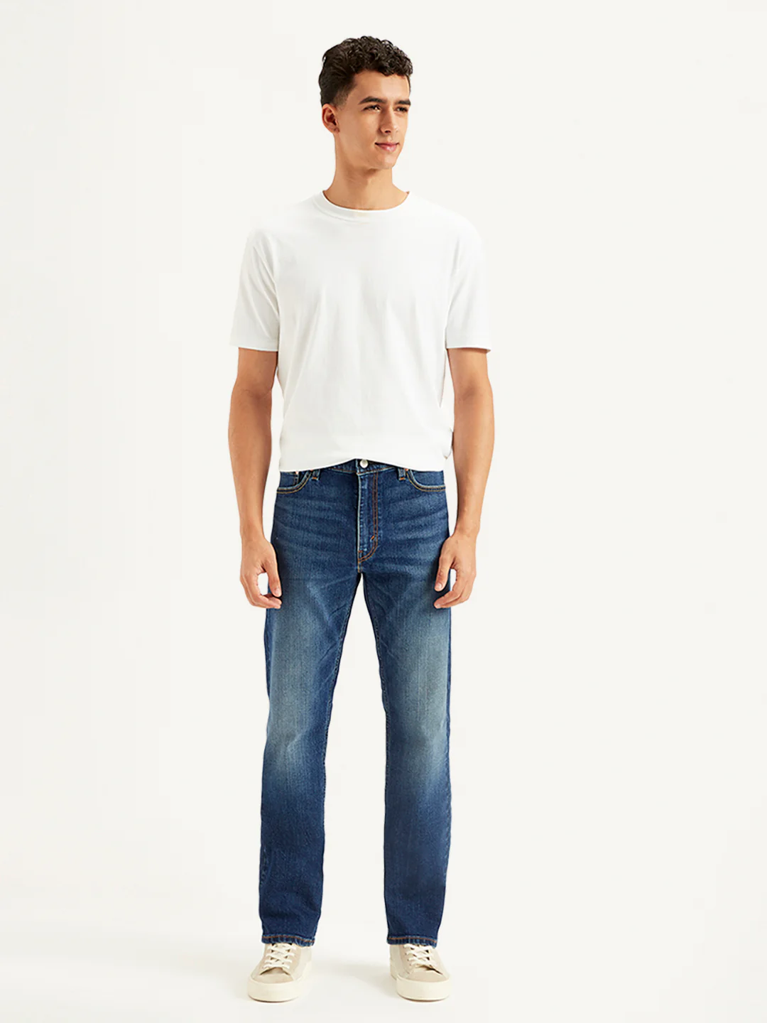 Men's 513 Navy Blue Slim Straight Fit Mid Rise Jeans