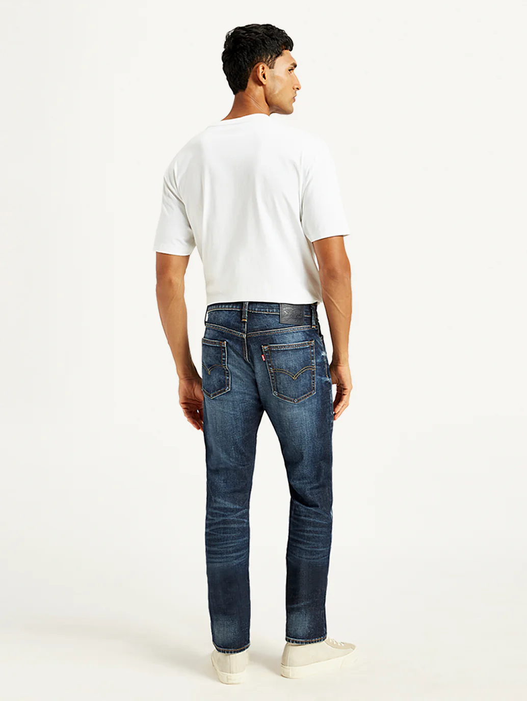 Men's 513 Navy Blue Slim Straight Fit Mid Rise Jeans - Image 3