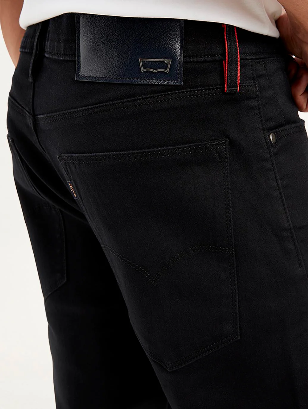 Men's Redloop 513 Black Slim Straight Fit Innovation Stretch Jeans - Image 5