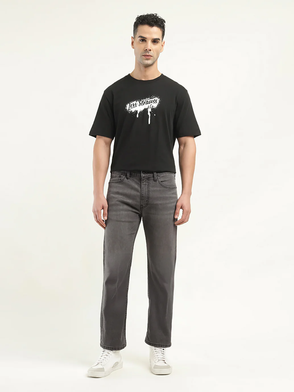 Men's 513 Charcoal Grey Slim Straight Fit Mid Rise Jeans - Image 2