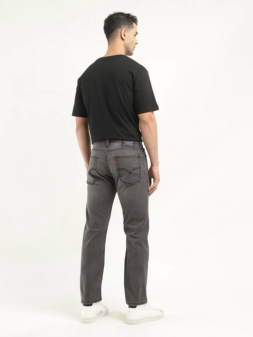 Men's 513 Charcoal Grey Slim Straight Fit Mid Rise Jeans - Image 3