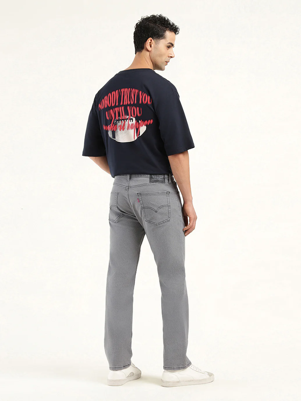 Men's 513 Grey Slim Straight Fit Mid Rise Jeans - Image 3
