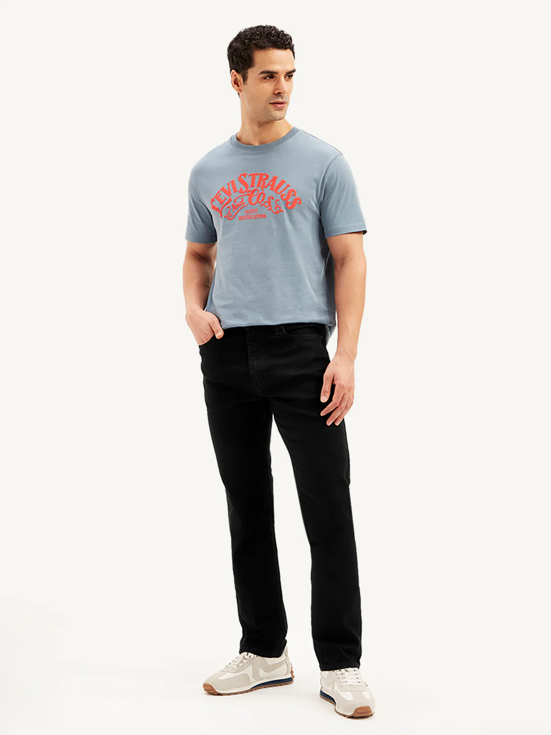 Men's 513 Black Slim Straight Fit Mid Rise Jeans
