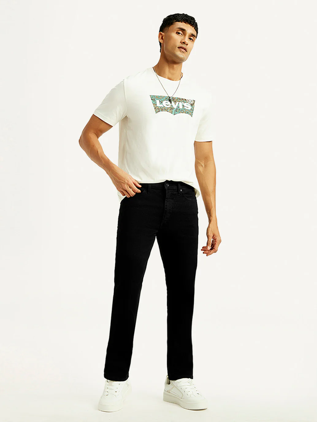 Men's 513 Black Slim Straight Fit Mid Rise Jeans