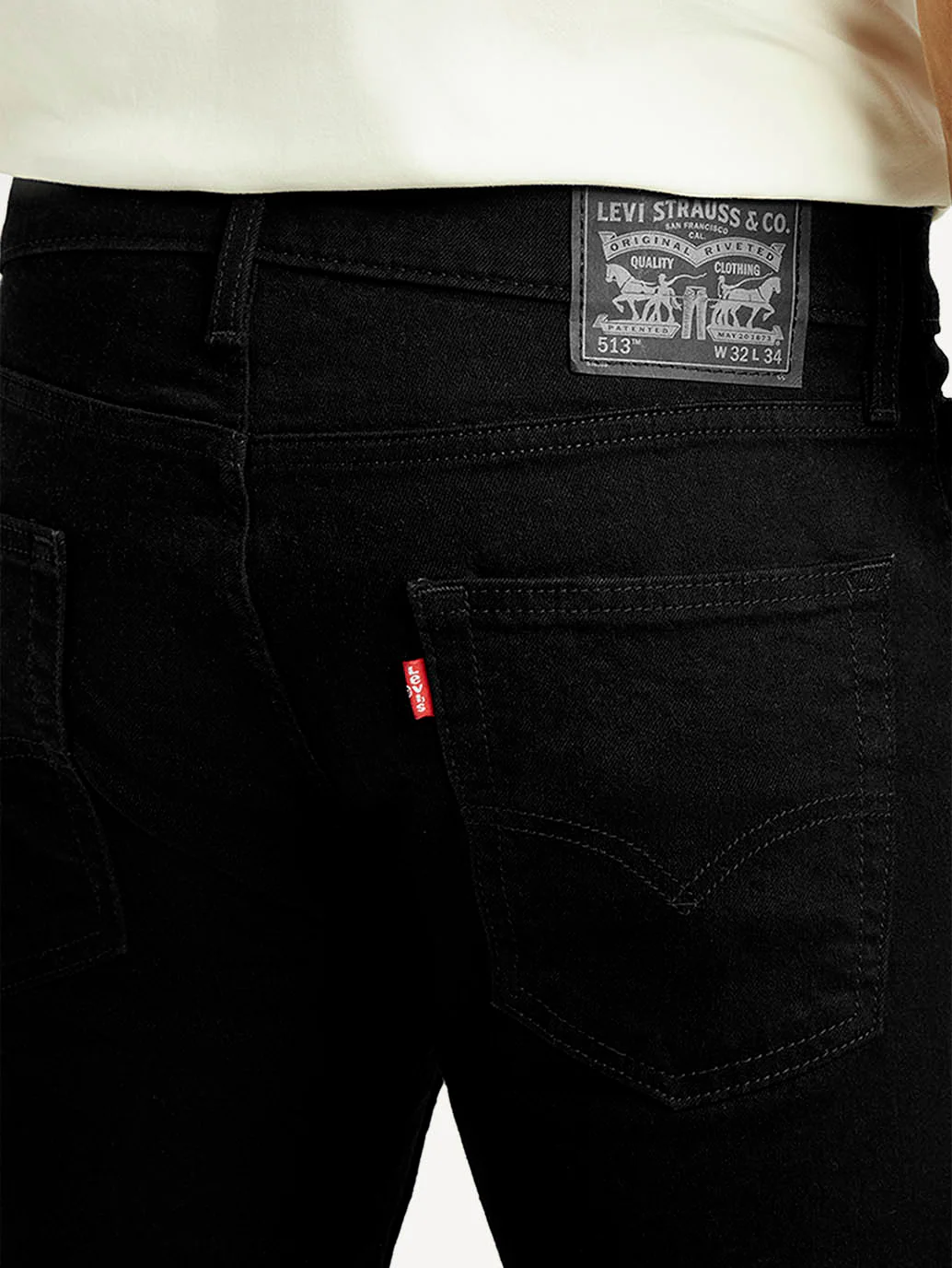 Men's 513 Black Slim Straight Fit Mid Rise Jeans - Image 6