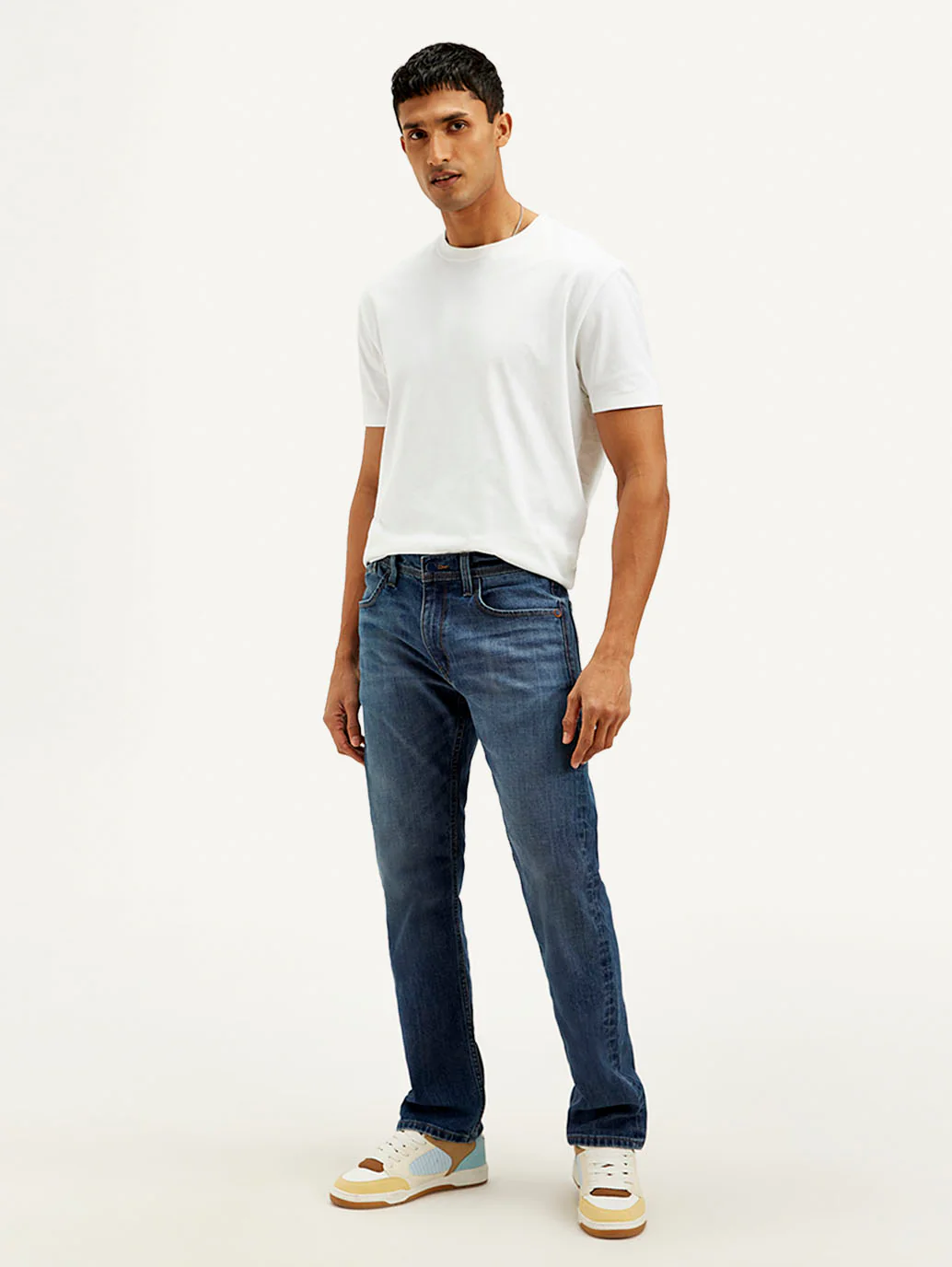 Men's 513 Blue Slim Straight Fit Mid Rise Jeans - Image 6